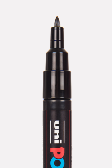 Uni Posca PC-1M Black Acrylic Water-Based Paint Pen Bullet Shaped 0.7mm