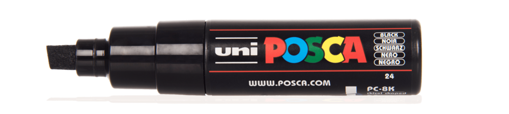 Uni POSCA PC-8K Chisel Tip Paint Marker Set of 8 Standard Colours 
