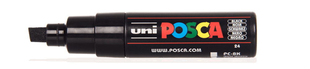 POSCA Paint Marker, PC-8K Broad Chisel, Black