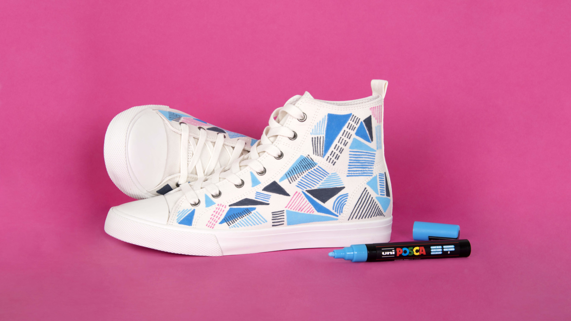 sneakers, farvet med Posca - Posca