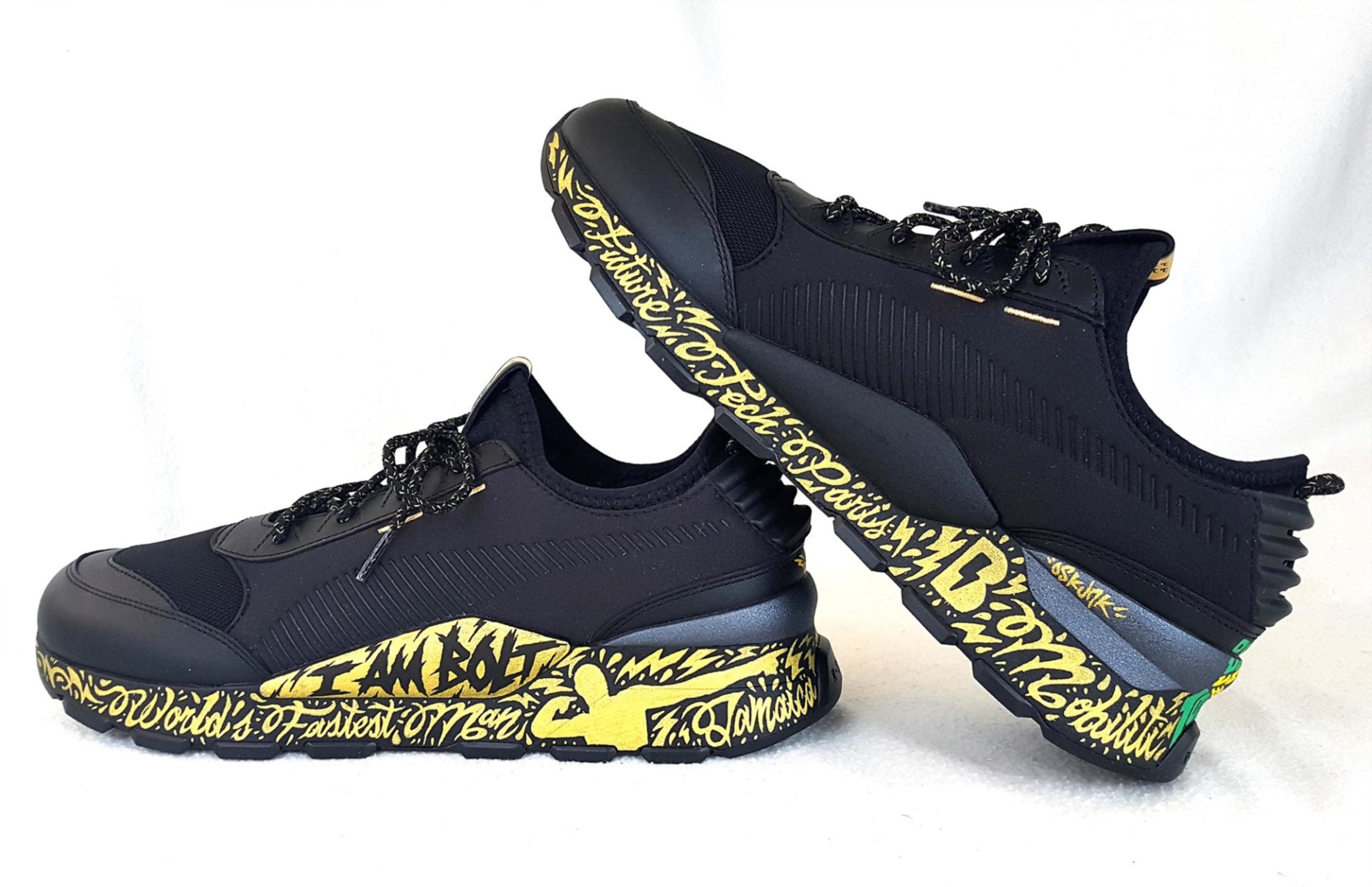 Oskunk customise une paire de Puma pour Usain Bolt ! - Posca - Posca