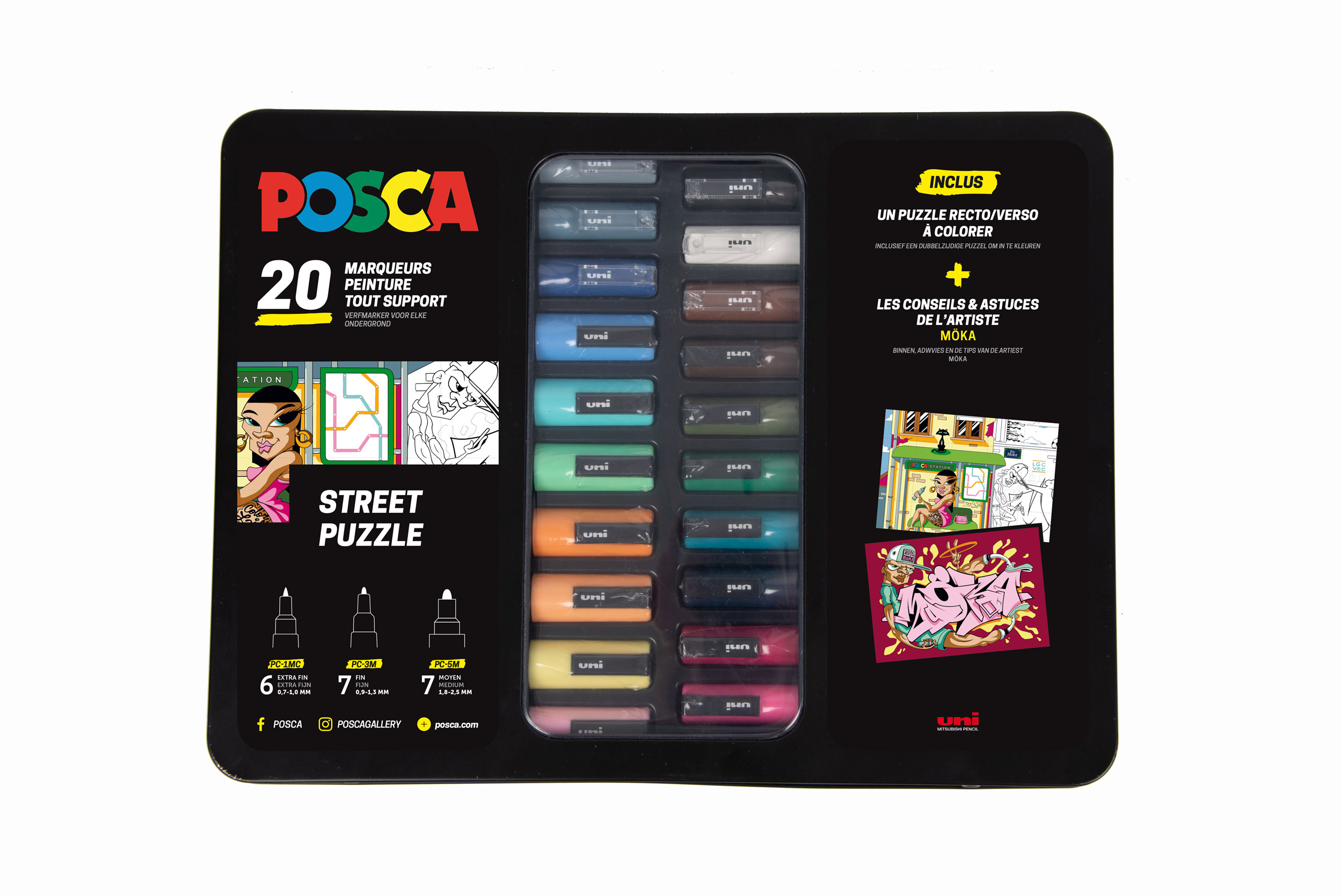 La Mallette POSCA Street Puzzle avec Möka - Posca - Posca