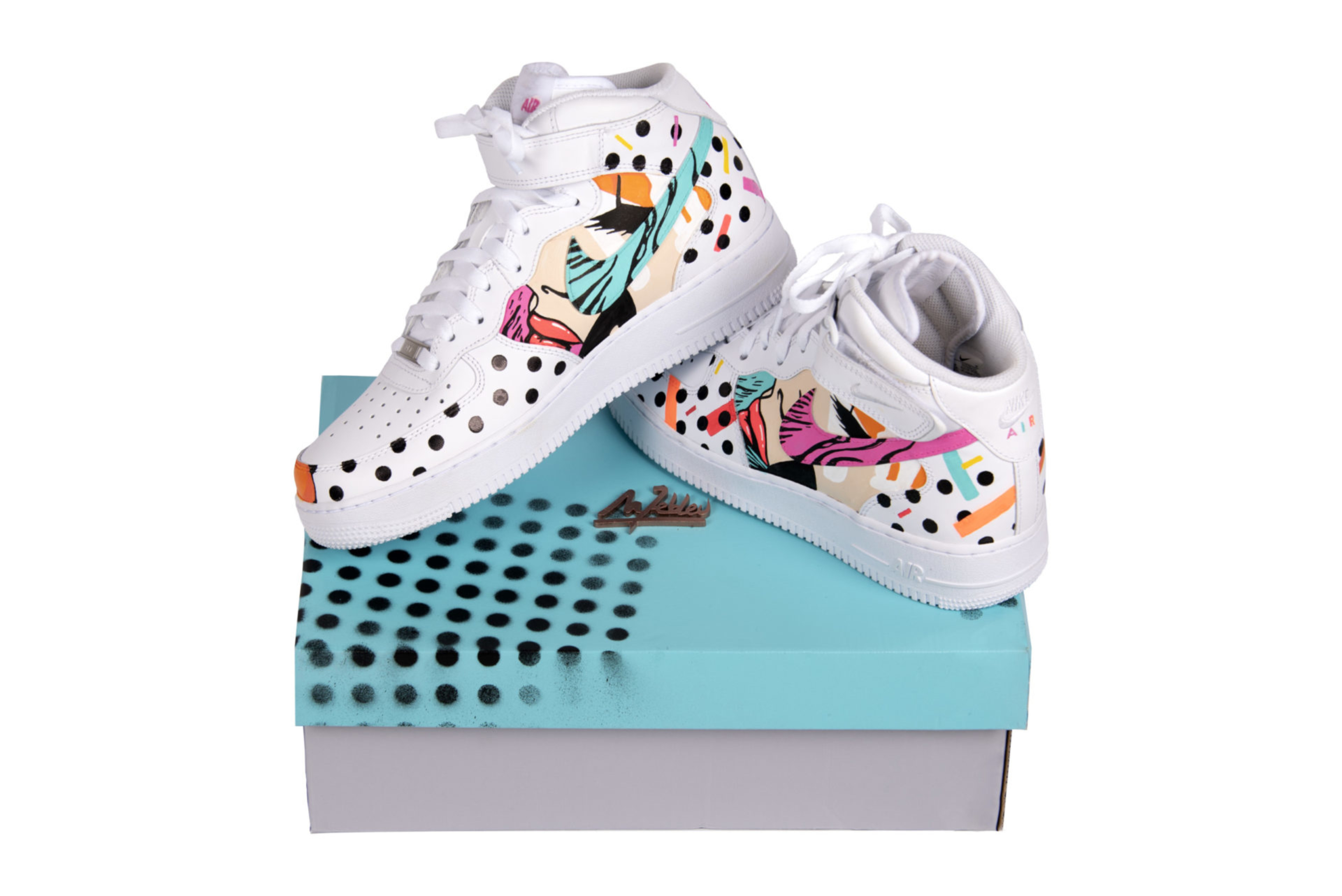 Les Nike Air Force One de Monsieur Lebleu myPoscasneakers Posca Posca